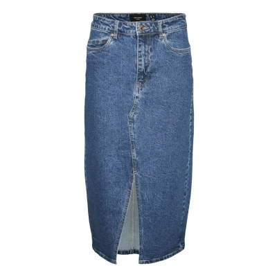 Abbildung von Vero Moda VERI Bleistiftrock, Damen, Größe: Small, Medium blue denim