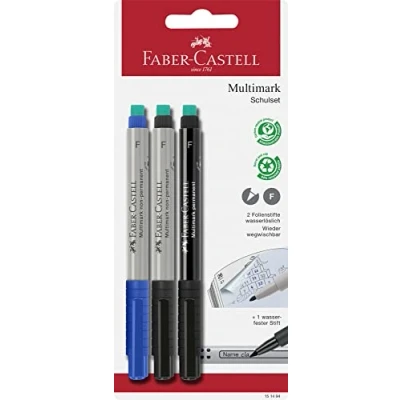 Abbildung von FABER CASTELL 151494 Schulset Multimark, Strichbreite: F, 3 teilig