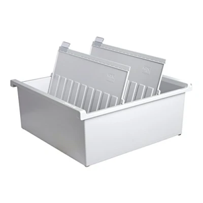 Abbildung von HAN Karteitrog DIN A4 quer, Karteibox, Lernbox, modernes Design, für 1.300 Karten, inklusive 2 Stützplatten mit Sichtreitern, lichtgrau, 954 0 11