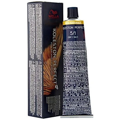 Abbildung von Wella Professionals Koleston Perfect Me+ Rich Naturals Permanente Haarfarbe, Nr. 5/1 Hellbraune Asche, 60 ml
