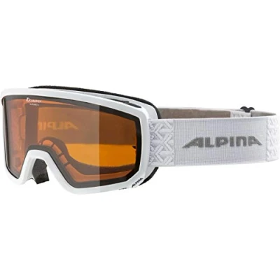 Abbildung von ALPINA SCARABEO S Beschlagfreie, Extrem Robuste &amp; Bruchsichere OTG Skibrille Mit 100% UV Schutz Für Erwachsene, white, One Size