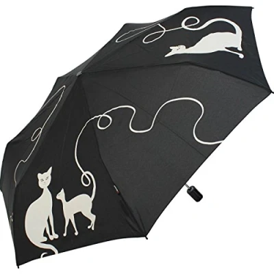 Abbildung von Knirps Regenschirm Slim Duomatic klein und leicht mit Auf Zu Automatik Kitty