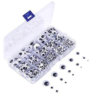 Abbildung von KUUQA 1220 Stück Selbstklebend Wackelaugen Kulleraugen Klebeaugen für DIY Scrapbooking Handwerk
