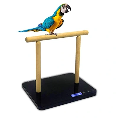 Abbildung von Digitale Vogelwaage mit Sitzstange, Gramm, max. 20 kg, Kapazität Präzision bis zu 1 g, schwarz, geeignet für Papageien und alle Arten von Vögeln
