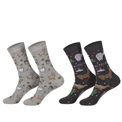 Abbildung von Damen Jungen Mädchen Socken (2 Paar) witzig bunt 42 47 Alpaka