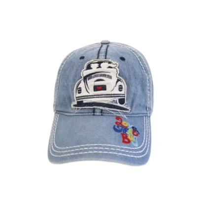 Abbildung von BRISA VW Collection Volkswagen Baseball Cap Military Kappe Mütze Cappy Kopfbedeckung mit Käfer/Beetle Motiv (Love That Bug/Blau)