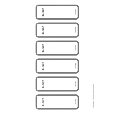 Abbildung von Leitz PC beschriftbare Rückenschilder selbstklebend für Qualitäts Ordner 180, 60 Stück, 36 x 111 mm, Papier, 16930085