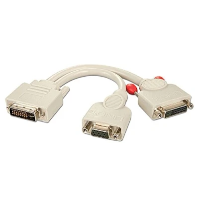 Abbildung von Lindy 41048 DVI D weiblich mit VGA Splitter Kabel grau
