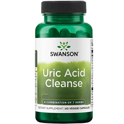 Abbildung von Swanson Uric Acid Cleanse, mit Pflanzenextrakten, 60 vegane Kapseln, hochdosiert, Laborgeprüft, Vegetarisch, Sojafrei, Glutenfrei, Ohne Gentechnik
