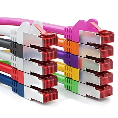 Abbildung von deleyCON 10x 1m CAT6 Patchkabel S/FTP PIMF Schirmung CAT 6 RJ45 Netzwerkkabel Ethernetkabel LAN DSL Switch Router Modem Access Point Patchfelder Mehrfarbig