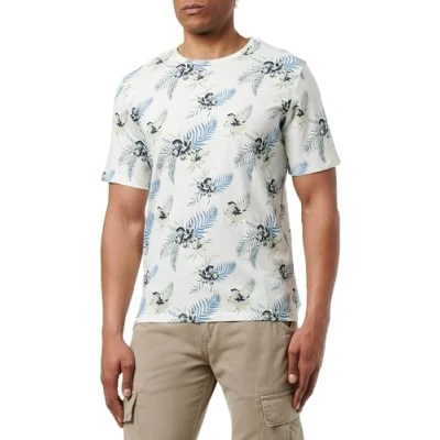 Abbildung von JACK&amp;JONES Herren JJCHILL AOP Tee SS Crew Neck T Shirt, Navy Blazer, S