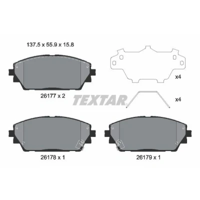 Abbildung von TEXTAR 2617701 Bremsbelagsatz mit akustischer Verschleißwarnung Zubehör MAZDA: 3 Hatchback, Saloon