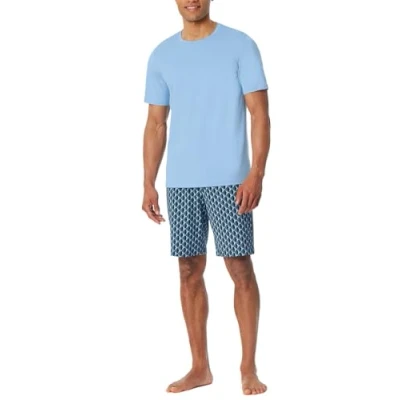 Abbildung von Schiesser Herren Schlafanzug kurz Rundhals Nightwear Set, Pacific Blue_181157, 58