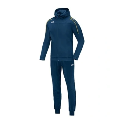Abbildung von JAKO Trainingsanzug Kinder Polyester Classico mit Kapuze Nightblue/Citro Gr. 164 Jogginganzug 2 teilig für Sport und Alltag, Jogginghose &amp; Trainingsjacke