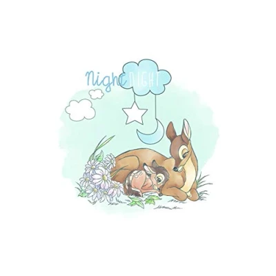 Abbildung von Disney Wandbild von Komar Bambi Good Night Kinderzimmer, Babyzimmer, Dekoration, Kunstdruck Größe 30x40cm (Breite x Höhe) ohne Rahmen WB012 30x40, Bunt