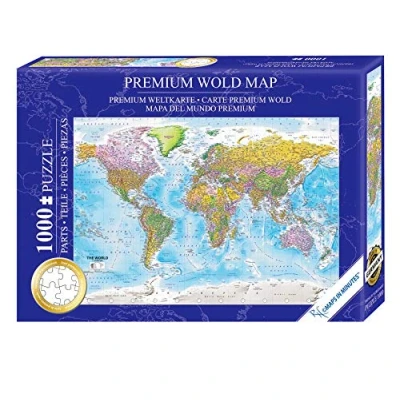 Abbildung von Close Up Weltkarte Puzzle 1000 Teile Die Welt 68 x 48 cm Premium Map 2020 MAPS IN Minutes