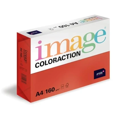 Abbildung von Image Coloraction Chile farbiges Kopierpapier DIN A4, 210 x 297 mm, 160 g/m² buntes, holzfreies Druckerpapier für Kopierer 250 Blatt Rot