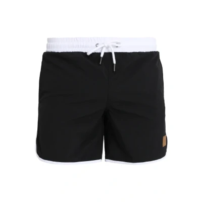 Abbildung von Urban Classics Retro Badeshorts, Herren, Größe: Large, Black/white