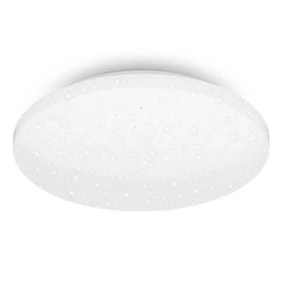 Abbildung von BRILONER LED Deckenlampe mit Sternendekor, Deckenleuchte Bad IP44, gelochtes Dekor, neutralweißes Licht, Ø275 mm, Weiß