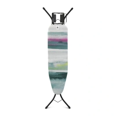 Abbildung von Brabantia Bügelbrett A für Dampfbügeleisen Höhenverstellbar Links und Rechtshänder Solider Vierfußrahmen Leicht versetzbar Morning Breeze 110 x 30 cm