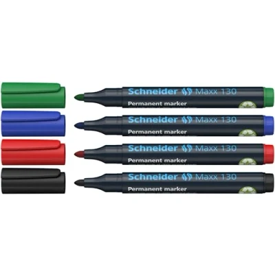 Abbildung von Schneider Schreibgeräte Permanentmarker Maxx 130, nachfüllbar, 1 3 mm, sortiert, 4er Etui