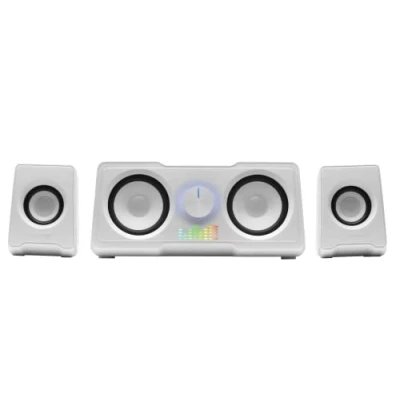 Abbildung von Mars Gaming MS22W, Kompakte Lautsprecher 2.2, RGB Flow, Subwoofer + 4 Aktiv Lautsprecher, DSP Sound 35W, Weiß