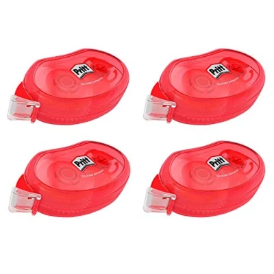 Abbildung von Pritt Kleberoller Compact permanent, hervorragende Klebeleistung, Premium Band mit Klebstoffwaben, Bandlänge 10 m, Bandbreite 8,4 mm, Spar Set 4 Kleberollern, 9H ZCGPB4X