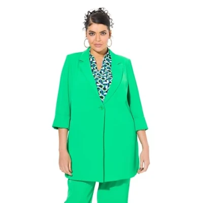 Abbildung von Ulla Popken 3/4 Sleeve Blazer, Damen, Größe: 50/52, Natural green