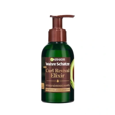 Abbildung von Garnier Wahre Schätze Curl Revival Elixir Intensiv Nährendes Haaröl mit Avocado Öl und Shea Butter, 120 ml