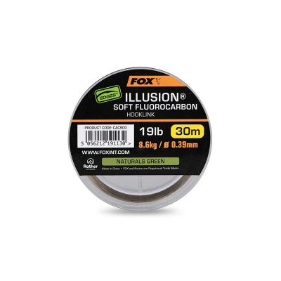 Abbildung von Fox Edges Illusion Soft Fluorocarbon Hooklink Naturals Green 0.39mm (8.6kg) 30m Karpfen Vorfachmaterial