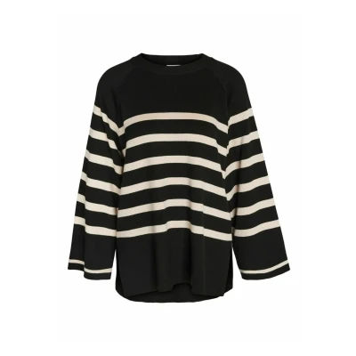 Abbildung von Noisy May Gestreifter Strickpullover, Damen, Größe: XS, Black