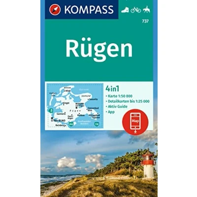 Abbildung von KOMPASS Wanderkarte 737 Rügen 1:50.000: 4in1 Wanderkarte, mit Aktiv Guide und 1:25000 Karten, inklusive Kartenbereich zur offline Verwendung in der App. Fahrradfahren. Reiten.