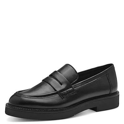 Abbildung von MARCO TOZZI Damen Loafer ohne Absatz aus Kunstleder Klassisch, Schwarz (Black), 37