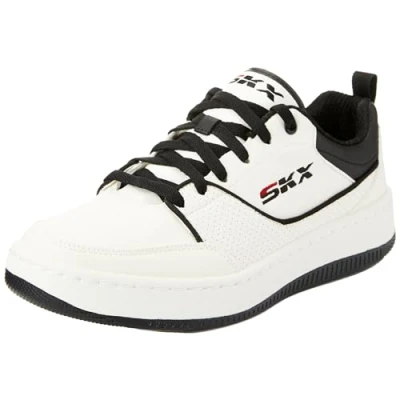 Abbildung von Skechers Herren Sport Court 92 Ottoman Platform, Weißer Duraleather schwarzer Rand, 43 EU