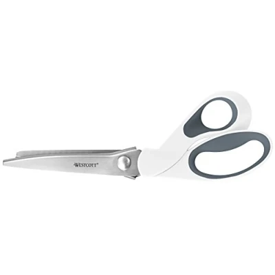 Abbildung von Westcott 15983 001 Zackenschere, ergonomischer Griff, 24,2 cm, weiß/grau