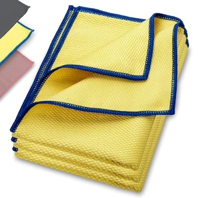 Abbildung von ELEXACLEAN Fenstertuch streifenfrei, Premium Mikrofaser Scheibentuch (3 Stück, 60x40 cm, gelb), Glas Putztücher Autotuch für Innen &amp; Außen