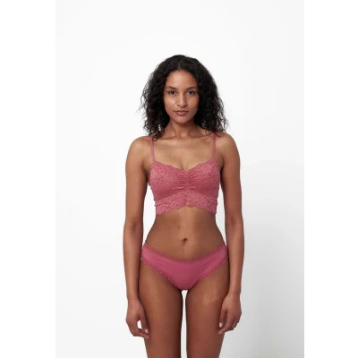 Abbildung von Snocks Spitzen BH Damen Bustier Spitze, Ohne Bügel, Verstellbare Träger, Elastischer Bund Angenehm Weiche Material, Sinnliches Design Gr. XL Farbe Mauve