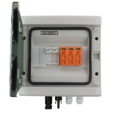 Abbildung von SeKi DC 1 String 3P T2 Solar Anschlusskasten Überspannungsschutz/Blitzschutz 32A 1000V; Aufputz Gehäuse IP65 8 Module; PV Photovoltaik