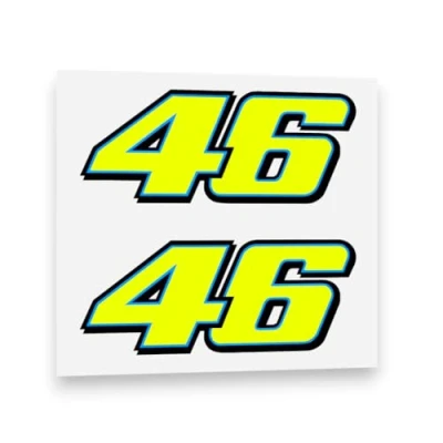 Abbildung von Valentino Rossi Aufkleber gelb fluoreszierend 46 Vinyl Abziehbild (2013 15cm)