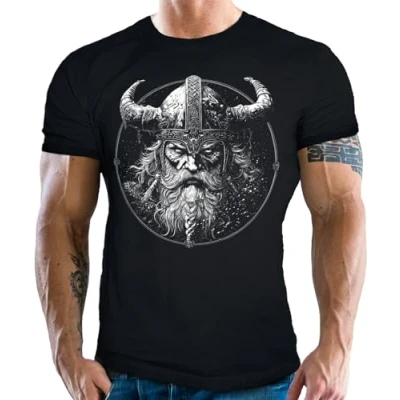 Abbildung von HerrenT Shirt für Wikinger Nordmann Keltic Fans: Viking King schwarz