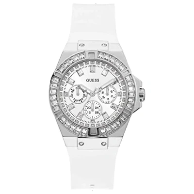 Abbildung von Guess Damen Armbanduhr Venus 39 mm Strasssteine auf dem Gehäuse Armband Silicone GW0118L3