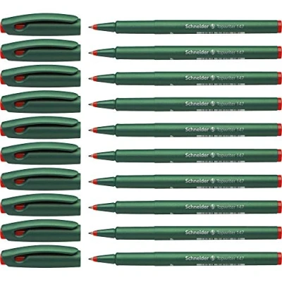 Abbildung von Schneider Topwriter 147 Faserschreiber (Hartfaserspitze, Strichstärke 0,6 mm) 10er Pack, rot