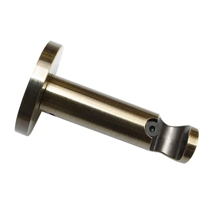 Abbildung von GARDINIA Träger mit Metallmontageplatte für Gardinenstangen Ø 16 mm, 1 läufig, Offen, Serie Memphis, Metall, Messing Antik, Länge 7,5 cm