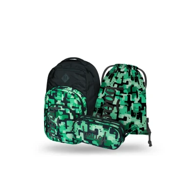 Abbildung von Baagl Coolmateset 3TLG Schulranzen Set für Kinder, Größe: One Size, Grün