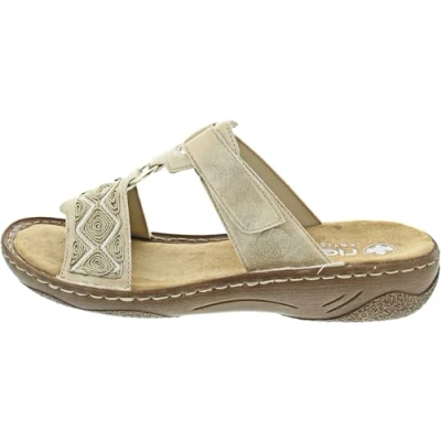 Abbildung von Rieker Pantolette flach, Damen, Größe: 36, Goud Schuhe