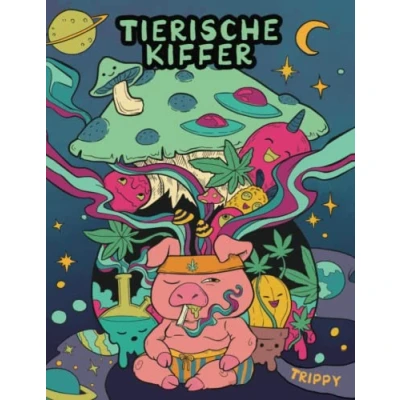 Abbildung von Tierische Kiffer: Das Malbuch für Erwachsene Geschenke Stoner zum Ausmalen, Entspannen und Stressabbau Geschenkideen