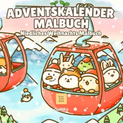 Abbildung von Adventskalender Malbuch für kinder und Erwachsene: Weihnachten Winter 25 niedliche Seiten zum Ausmalen (Bold and Easy) Perfekte Geschenk