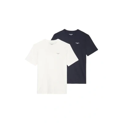 Abbildung von Marc O&#039;Polo Denim LOGO Print 2 PACK Tshirt basic, Herren, Größe: Large, Dark blue/white