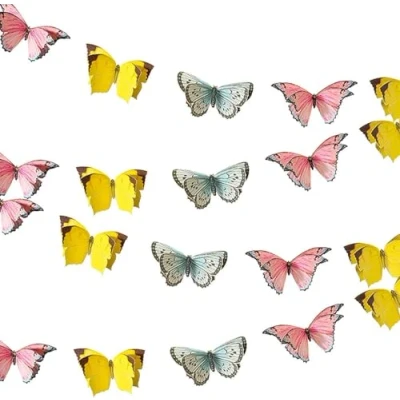 Abbildung von Talking Tables Guirlande Féerique, 3m, Papillons, Plastique Multicolore, Décoration Idéale pour Anniversaire, Filles