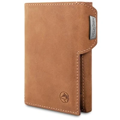 Abbildung von Wolfstrøm Slim Wallet &#039;Svente&#039; 11 Karten Mini Geldbörse Herren klein mit Münzfach, RFID Blocker Damen und Portemonnaie Credit Card Holder Geldbeutel Vintage Black